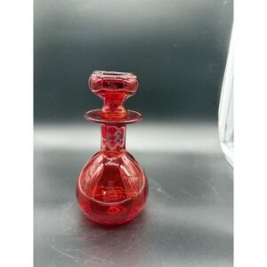 Paneled Red Glass Decanter